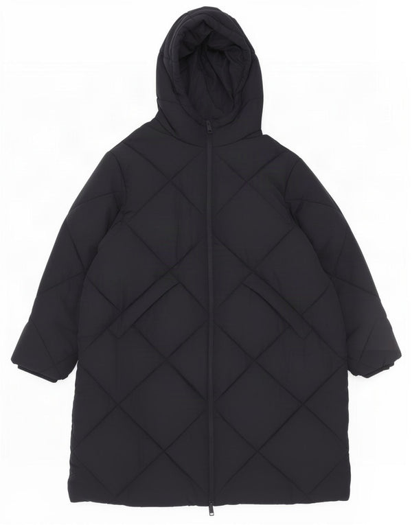 Cappotto imbottito con cappuccio da donna Marks & Spencer UK 22 3XL poliestere blu navy