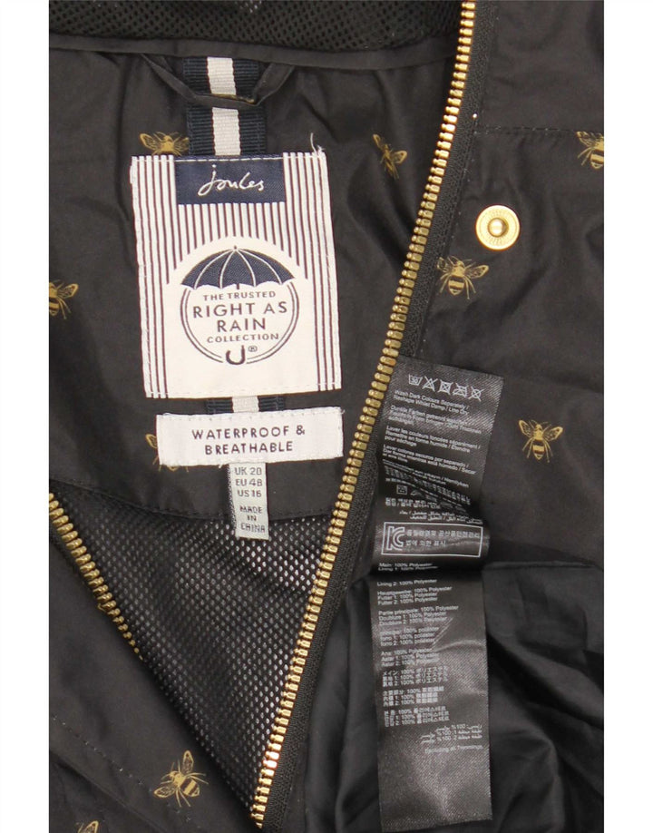 Impermeabile con cappuccio da donna Joules UK 20 2XL poliestere nero