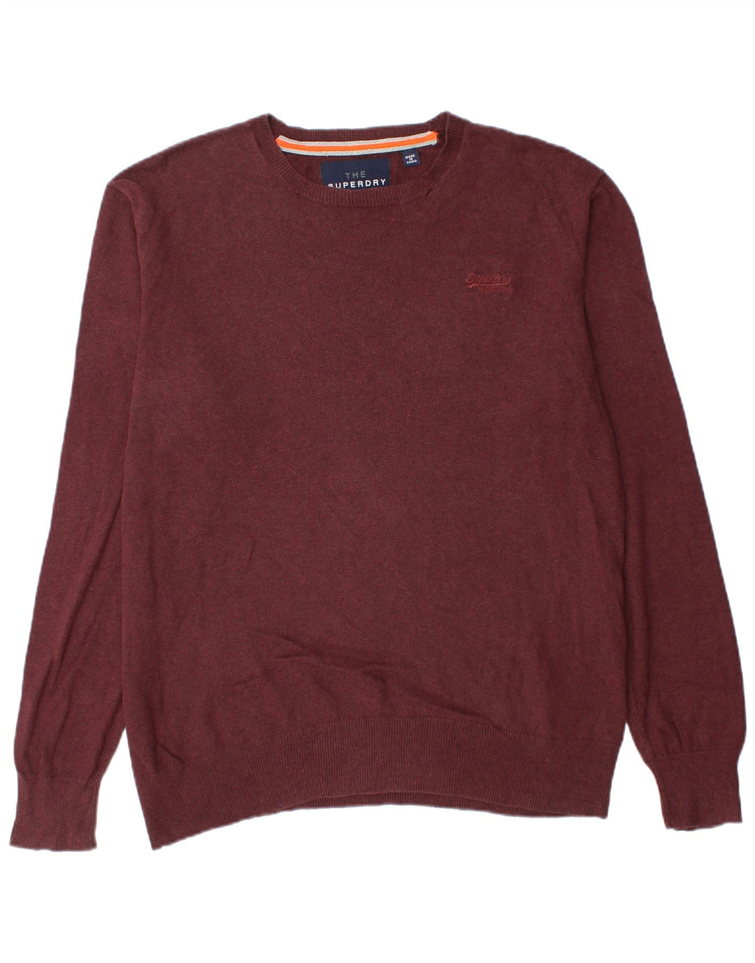 Maglione maglione girocollo da uomo Superdry 2XL cotone bordeaux