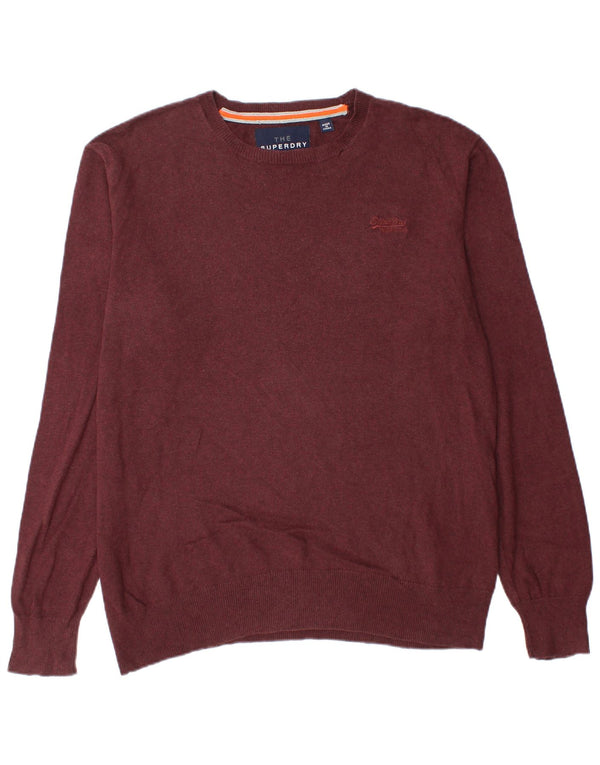 Maglione maglione girocollo da uomo Superdry 2XL cotone bordeaux