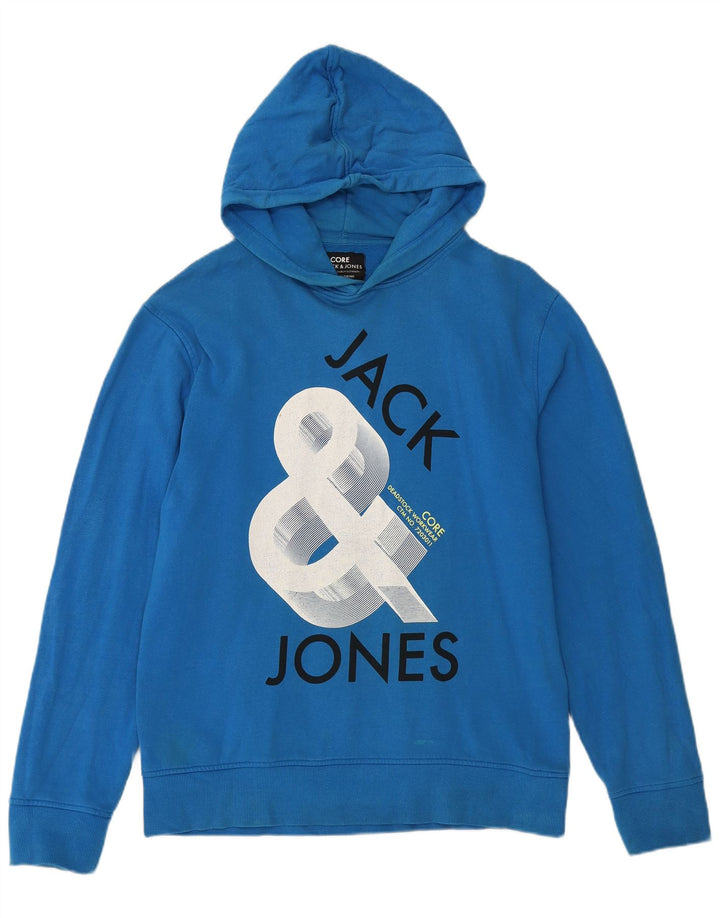 JACK & JONES Felpa con cappuccio grafica da uomo XL in cotone blu