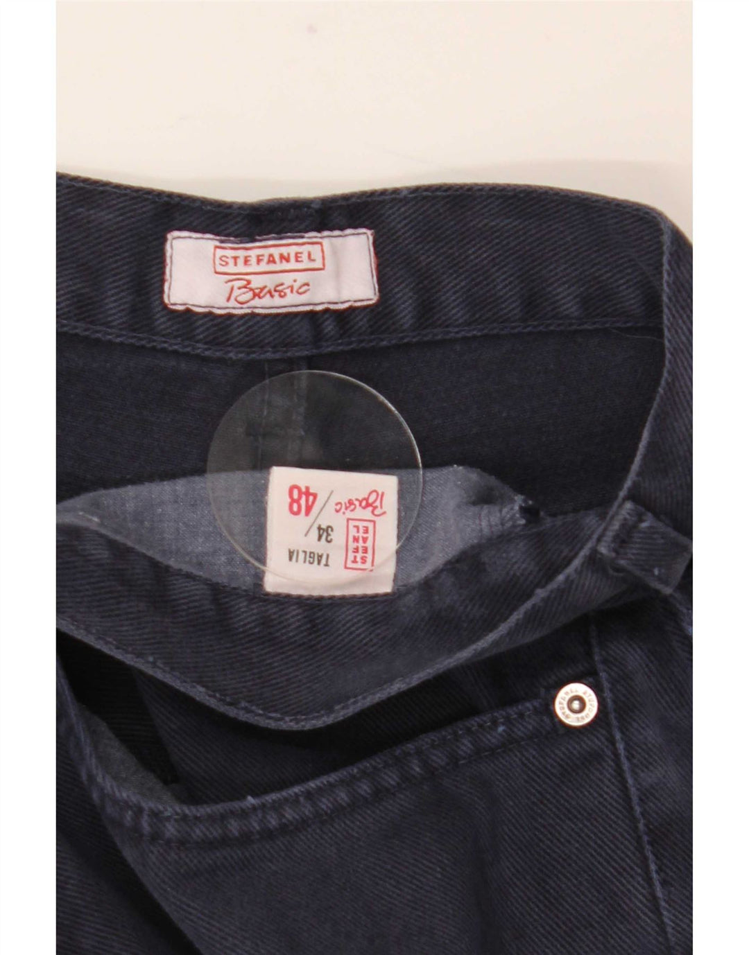 Jeans dritti da uomo Stefanel IT 48 medio W34 L34 cotone blu navy