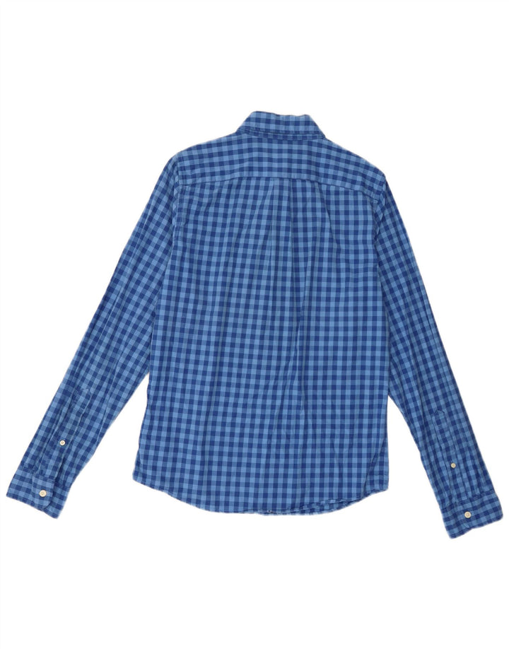 Camicia a quadri da uomo Abercrombie & Fitch in cotone a quadri blu medio