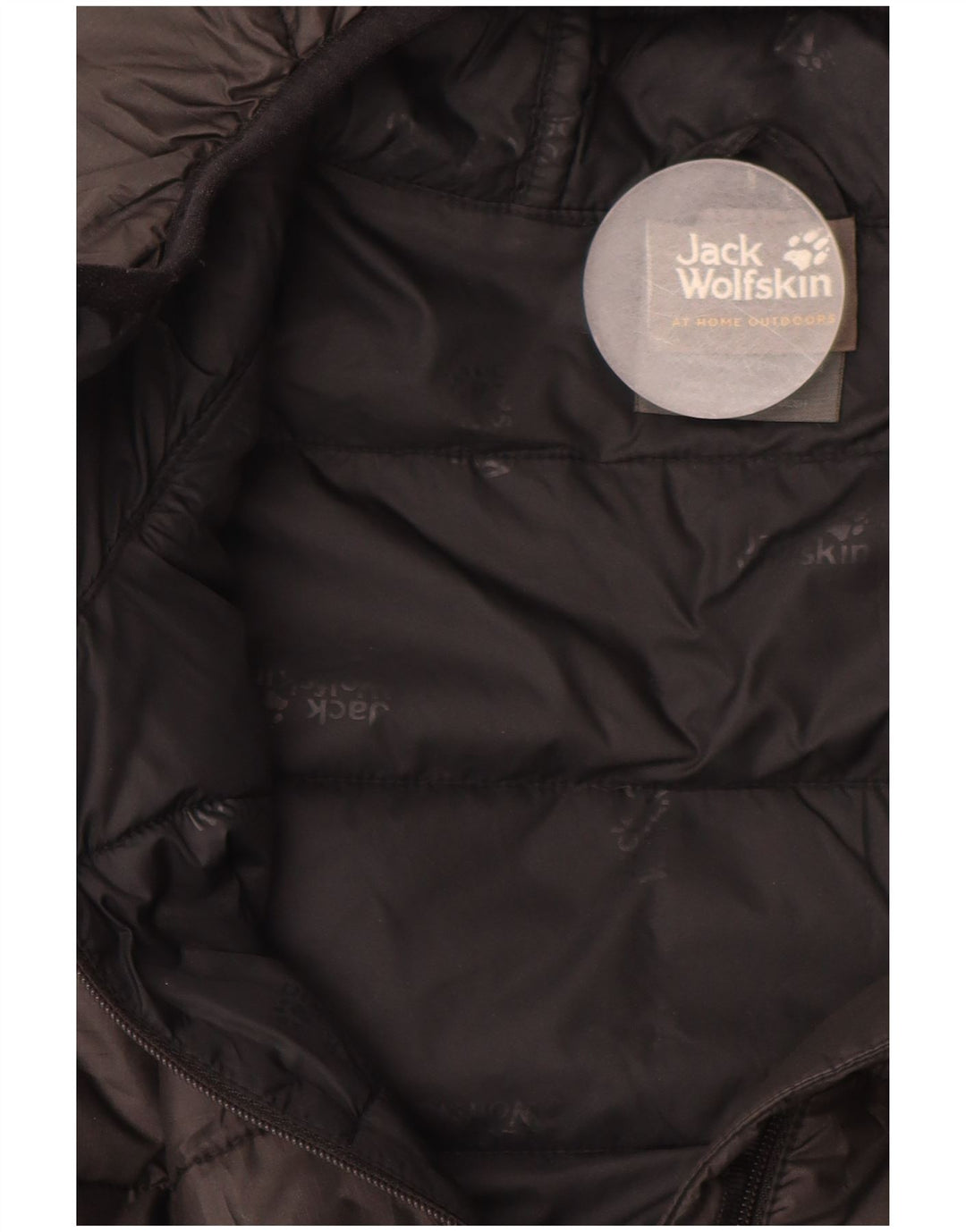 JACK WOLFSKIN Giacca imbottita con cappuccio da uomo UK 34 Small Poliestere nero
