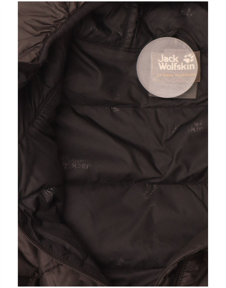 JACK WOLFSKIN Giacca imbottita con cappuccio da uomo UK 34 Small Poliestere nero