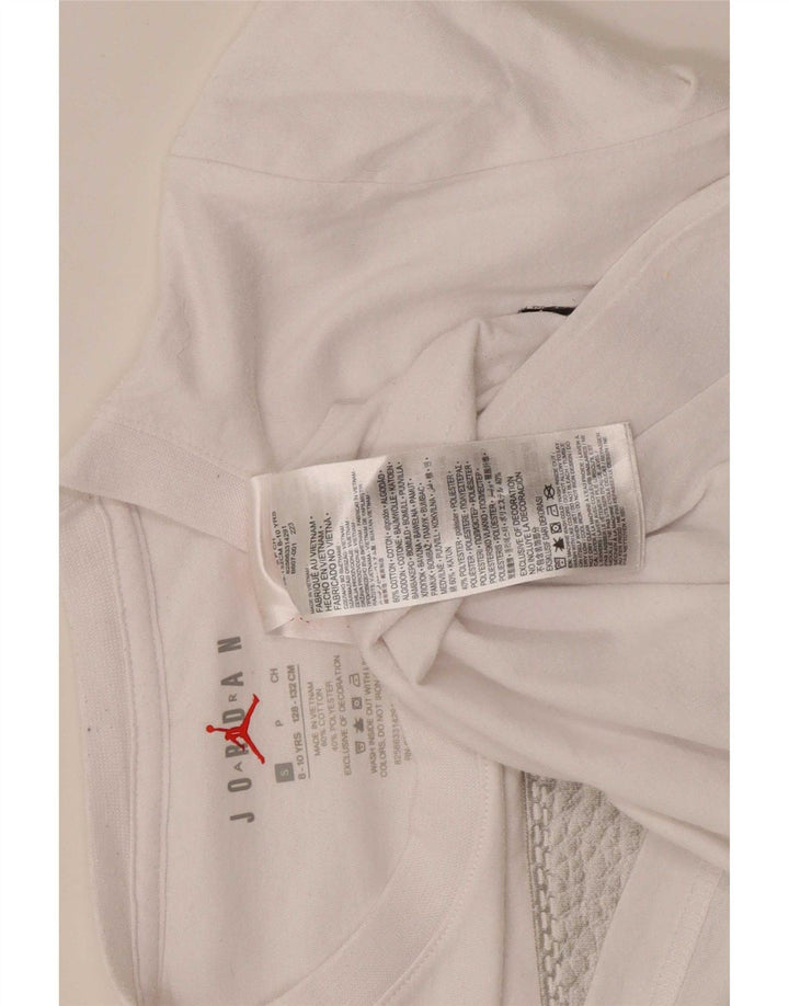T-shirt grafica Jordan da ragazzo, 8-9 anni, piccola, in cotone bianco