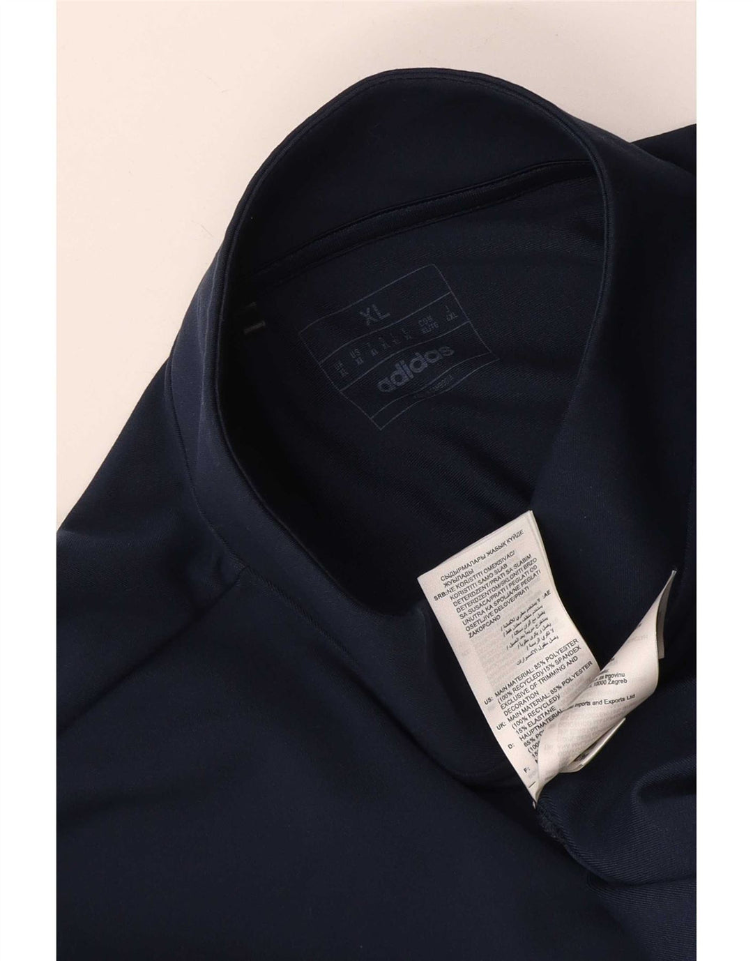 Adidas Uomo Zip Collo Pullover Tuta Top XL Blu Navy Poliestere