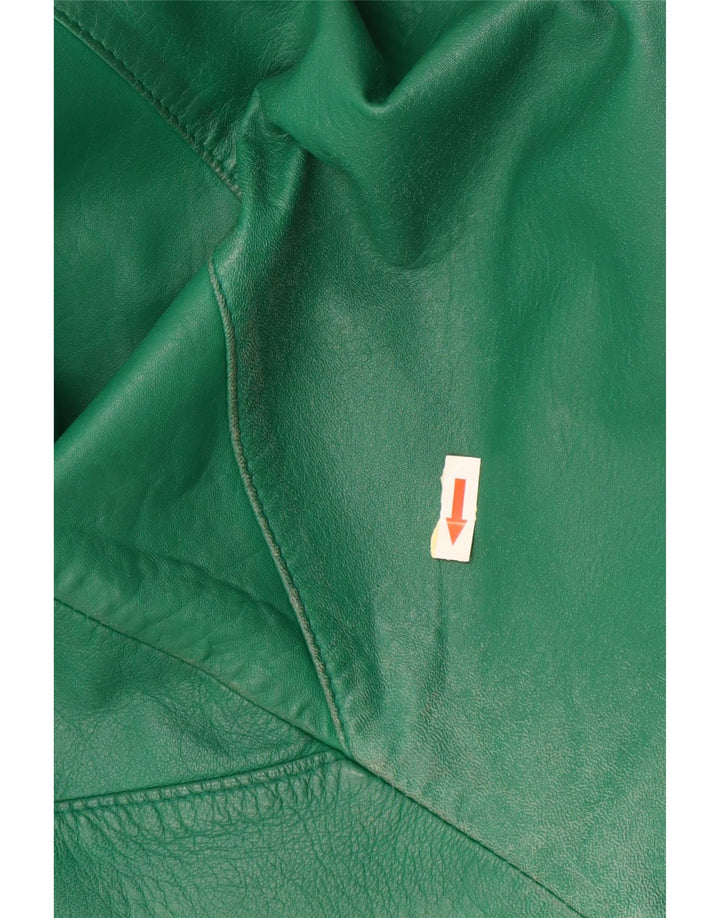 Cappotto in pelle oversize da donna vintage UK 20 2XL Pelle verde