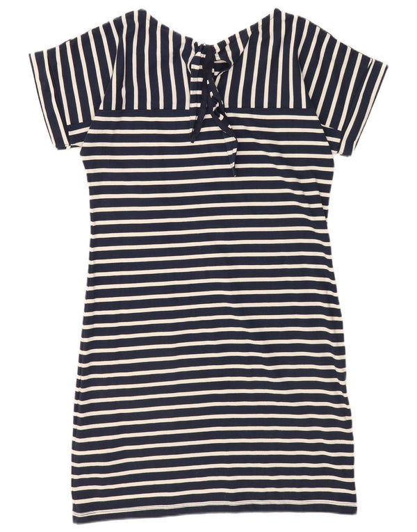 Abito t-shirt da donna Weird Fish UK 10 Piccolo cotone a righe blu navy