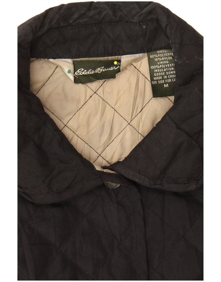 Giacca trapuntata da donna EDDIE BAUER UK 12 poliestere nero medio