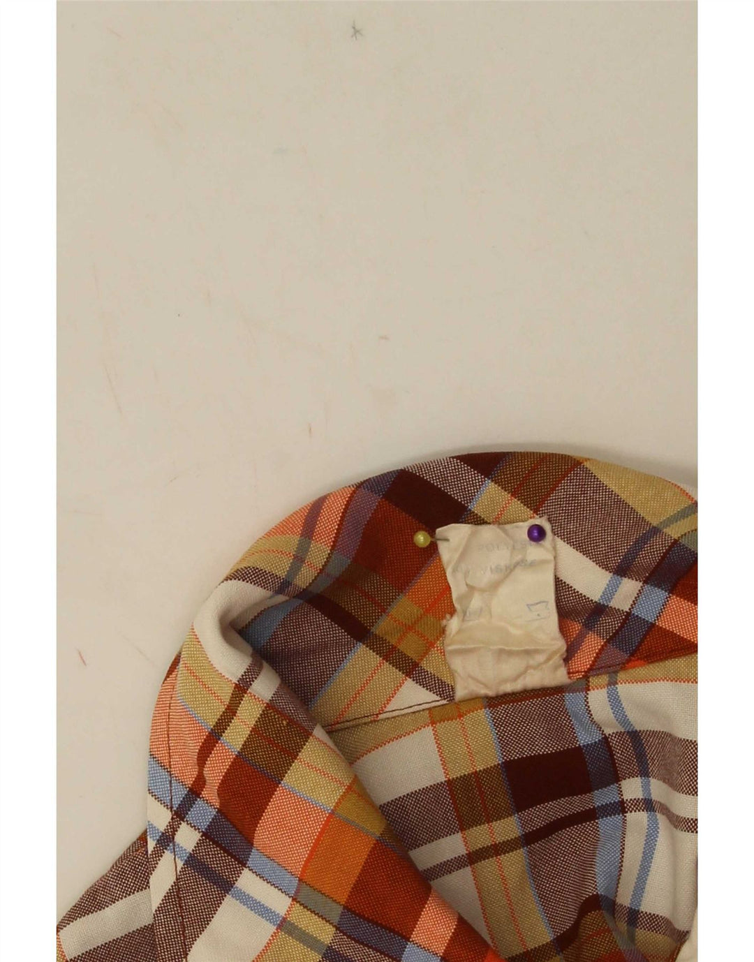 Abito tubino senza maniche vintage da donna IT 42 Poliestere a quadri arancione medio