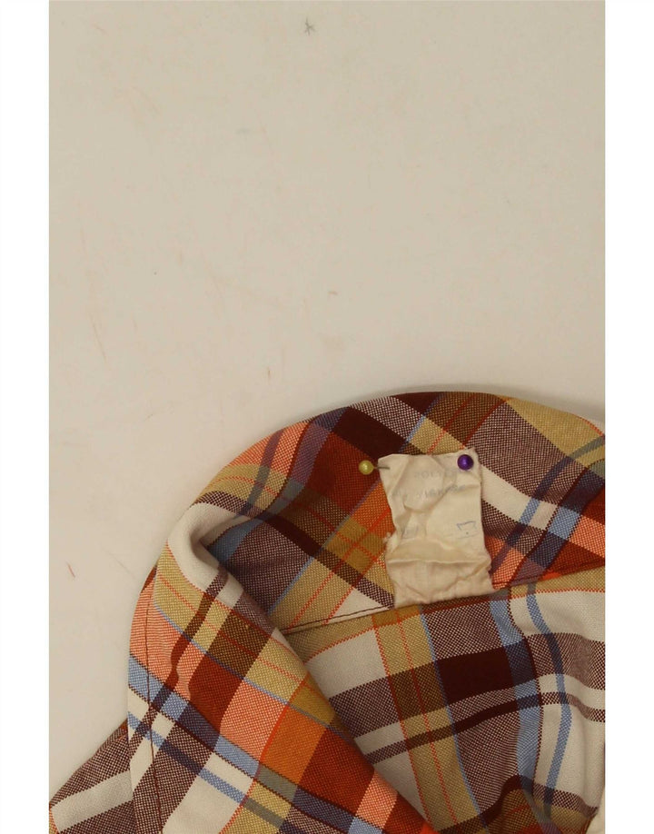 Abito tubino senza maniche vintage da donna IT 42 Poliestere a quadri arancione medio