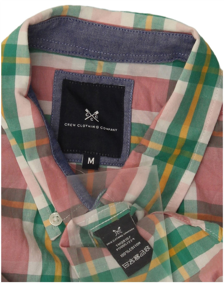 Crew Clothing Camicia a maniche corte da uomo in cotone a quadri verde medio