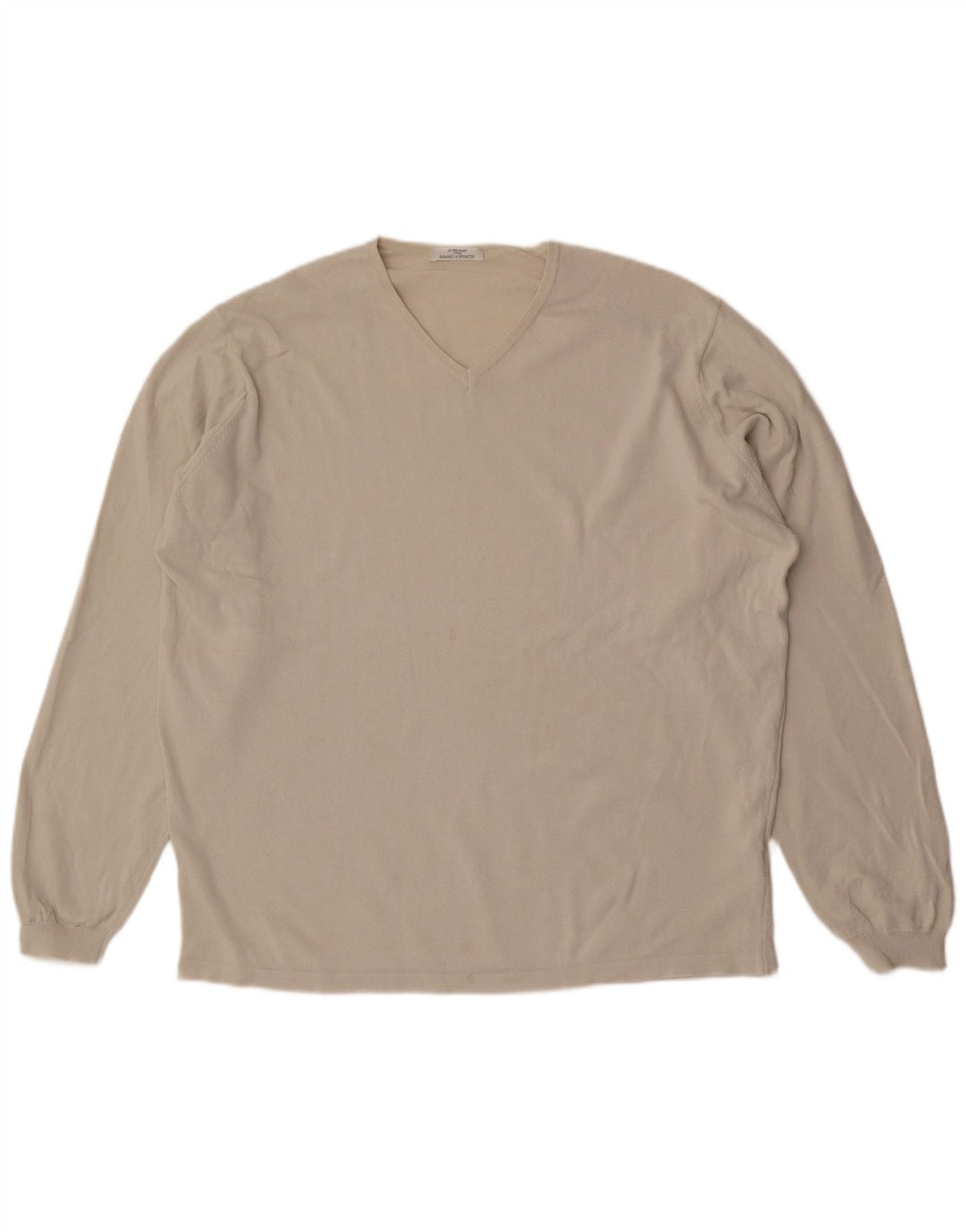 Marks & Spencer Top da uomo a maniche lunghe XL in cotone beige