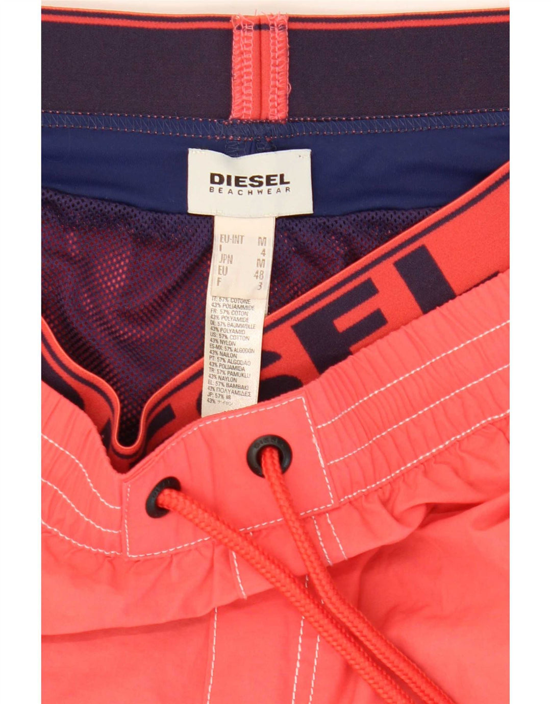 Pantaloncini da bagno con grafica da uomo Diesel EU 48 cotone rosso medio