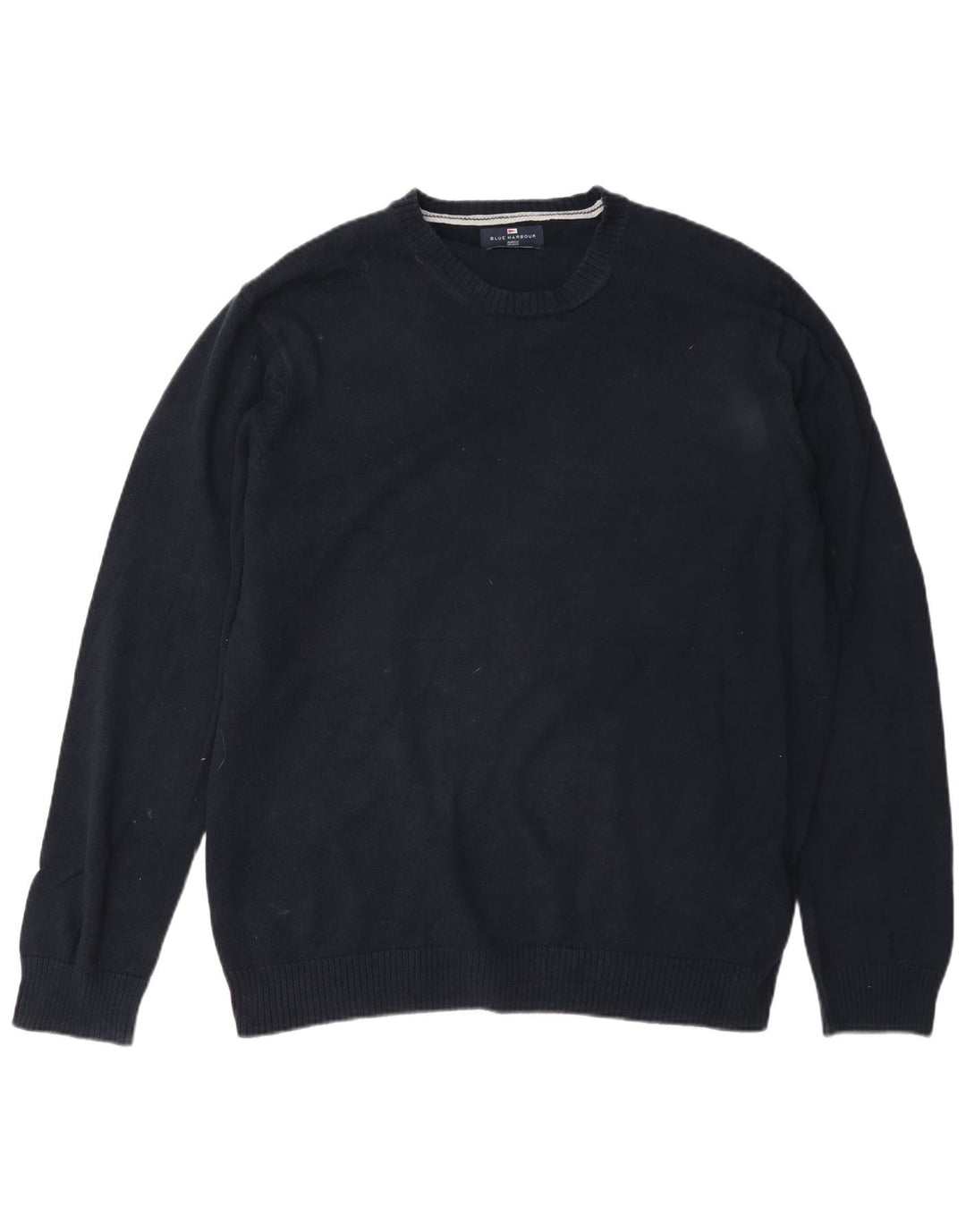 Maglione maglione girocollo da uomo Marks & Spencer blu Harbour XL in cotone blu scuro