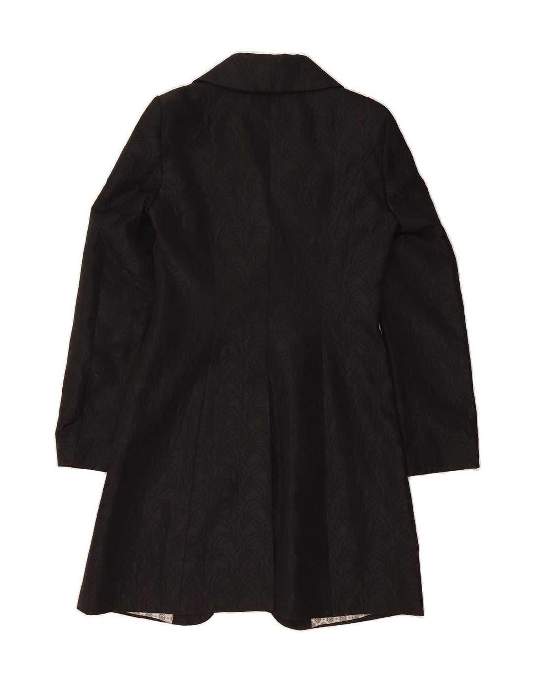 BENETTON Womens Abstract Pattern Overcoat IT 40 Small Black Acrylic Vintage Benetton and Second-Hand Benetton from Messina Hembry 