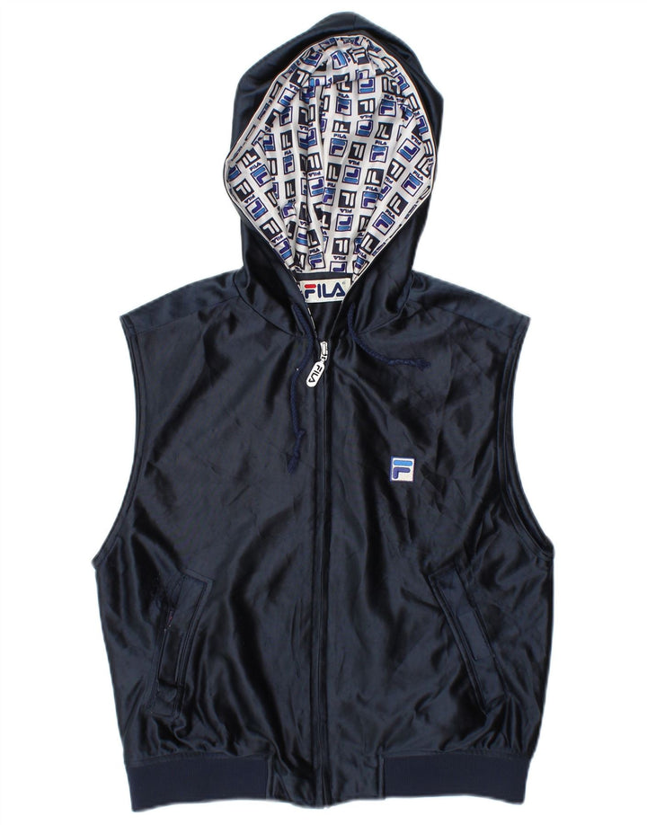 Giacca sportiva da donna con cappuccio corto Fila UK 14 medio blu navy