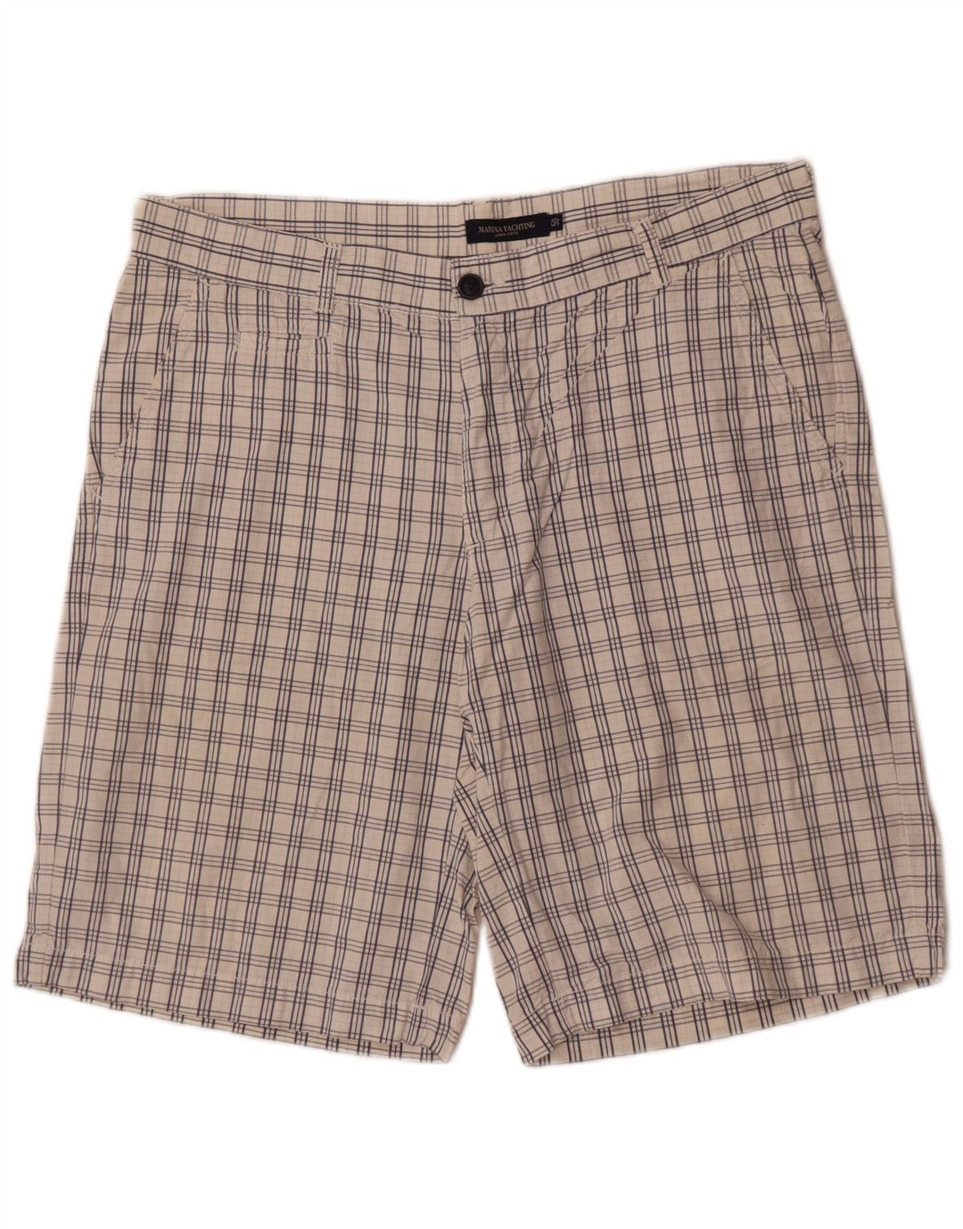 Pantaloncini chino da uomo Marina Yachting IT 50 Large W36 a quadri bianchi