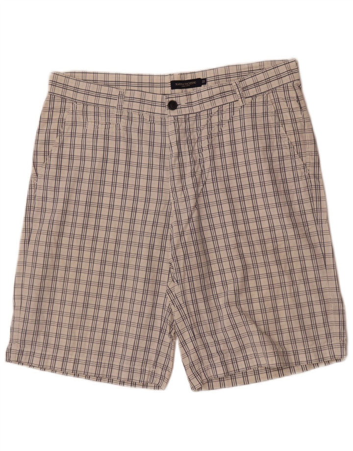 Pantaloncini chino da uomo Marina Yachting IT 50 Large W36 a quadri bianchi