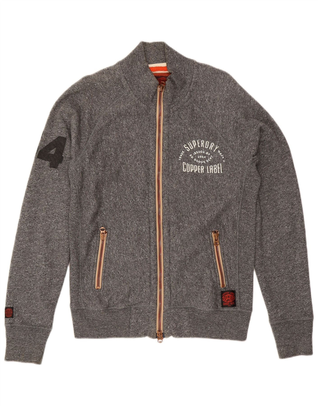 Giacca da ginnastica da uomo con grafica Superdry, grande, in cotone grigio