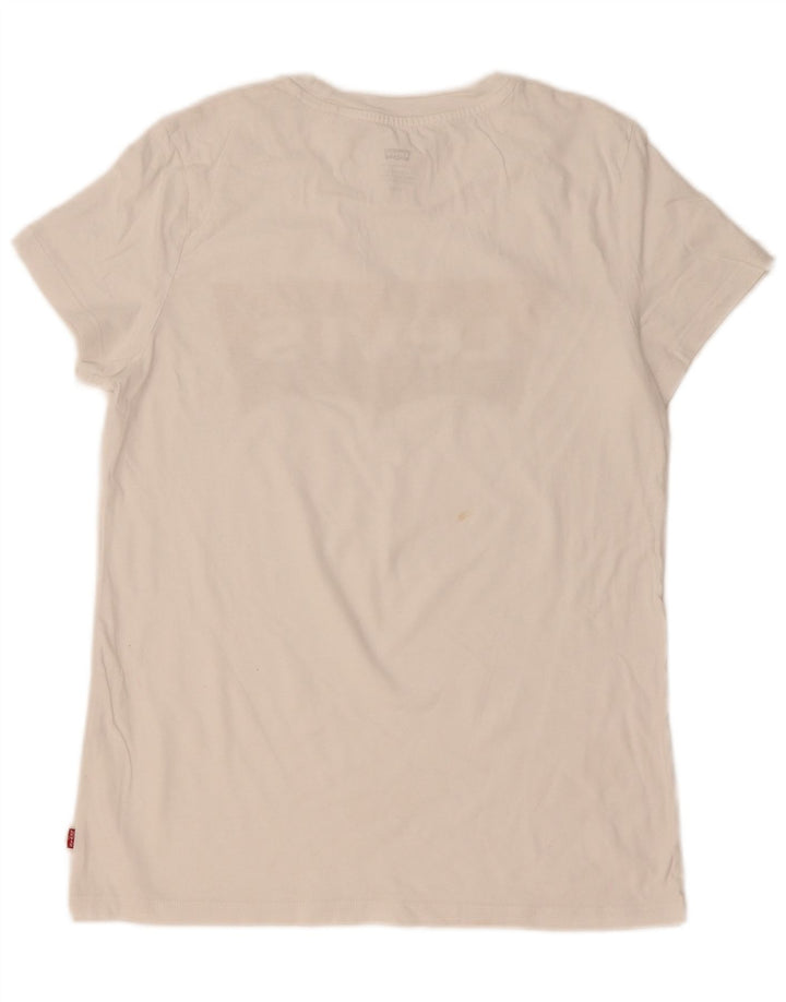 T-shirt grafica da donna Levi's Top UK 10 piccola bianca