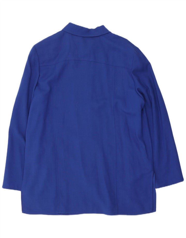 Giacca blazer vintage da donna a 5 bottoni IT 48 XL Lana vergine blu