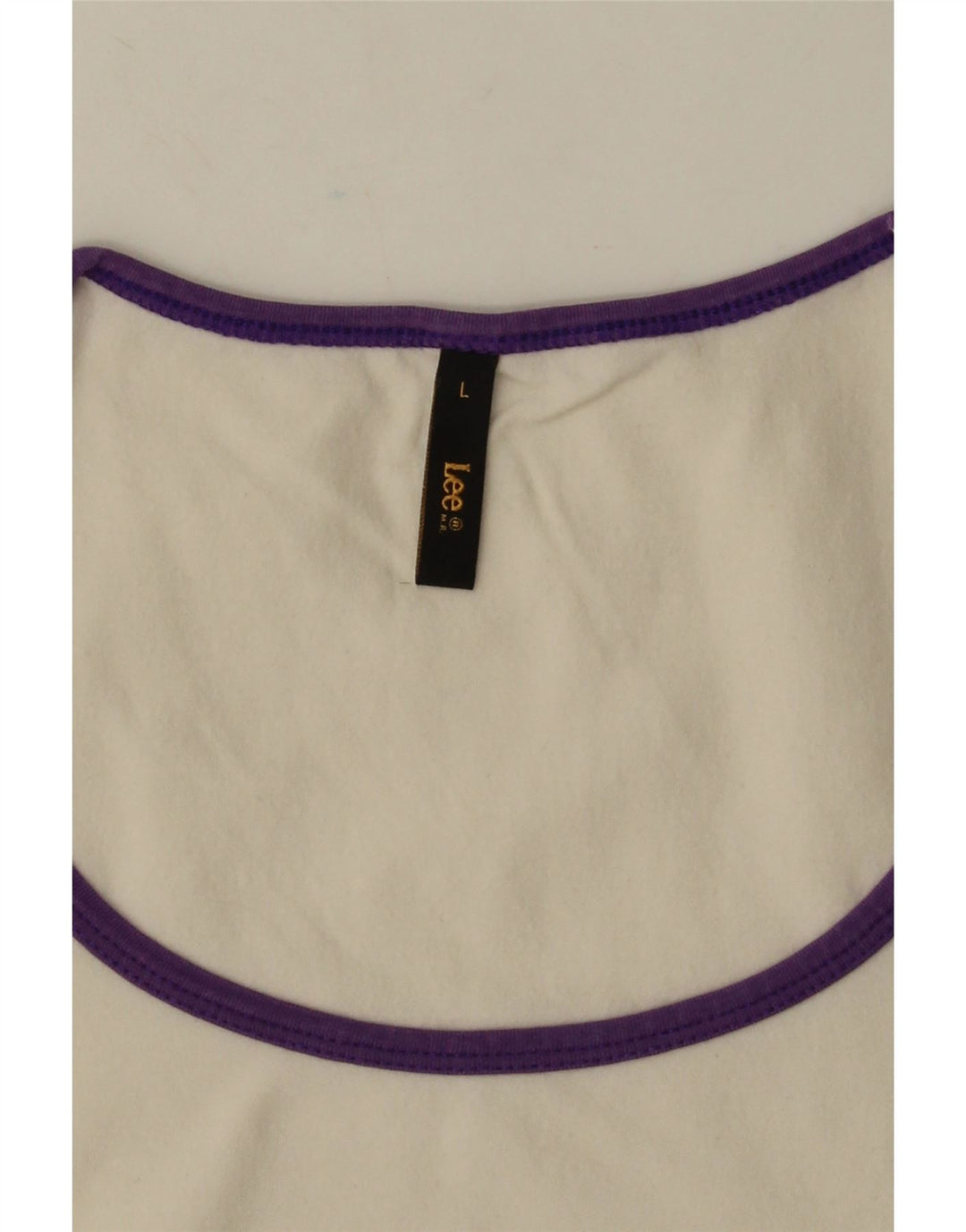 Maglietta corta da donna Lee UK 14 grande cotone bianco