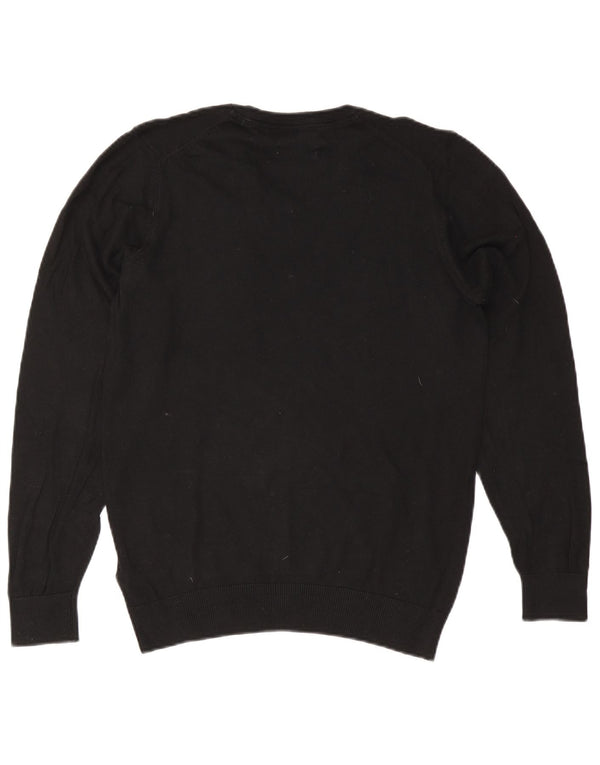 Maglione da uomo Marks & Spencer vestibilità regolare con scollo a V piccolo cotone nero