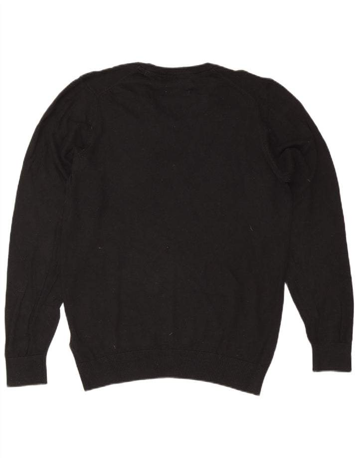 Maglione da uomo Marks & Spencer vestibilità regolare con scollo a V piccolo cotone nero