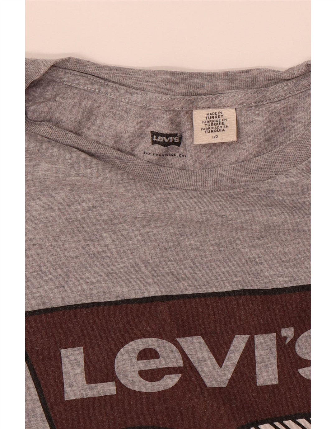 LEVI'S Mens Graphic T-Shirt Top Large Grey