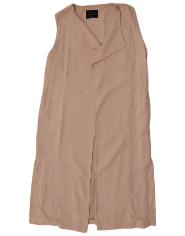 Giacca blazer senza maniche lunga da donna Massimo Dutti UK 14 Beige medio