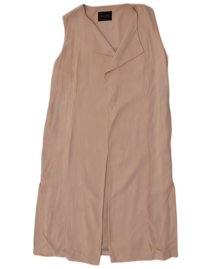Giacca blazer senza maniche lunga da donna Massimo Dutti UK 14 Beige medio