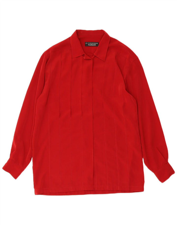 CACHAREL Womens Longline Shirt Blouse UK 14 Medium Red Polyester