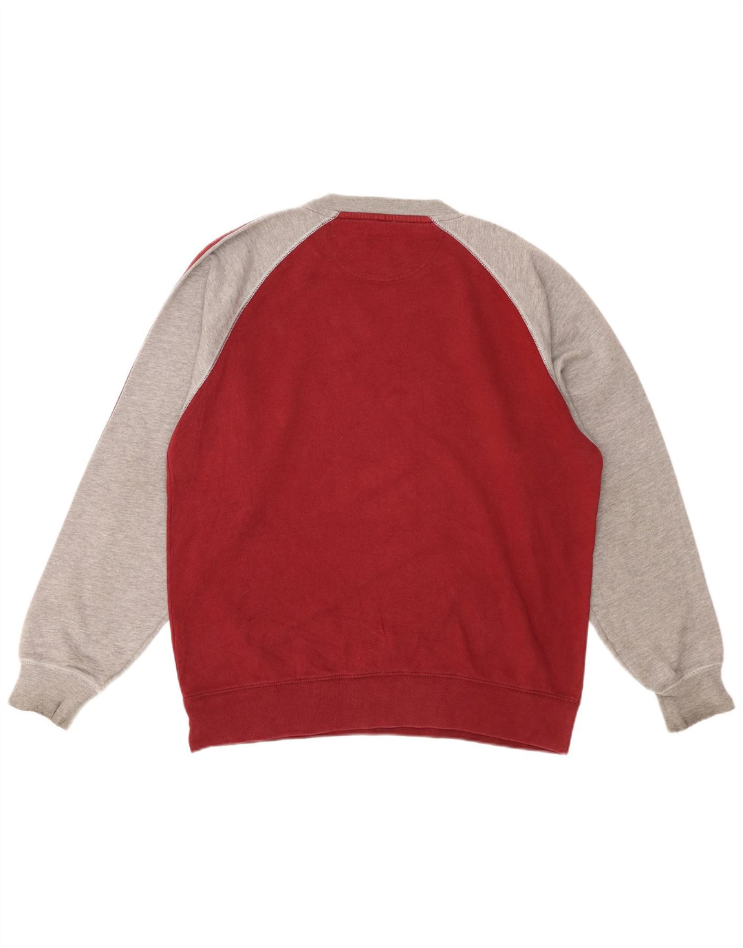 Felpa ASICS da uomo, maglione, colore rosso medio, in cotone color block