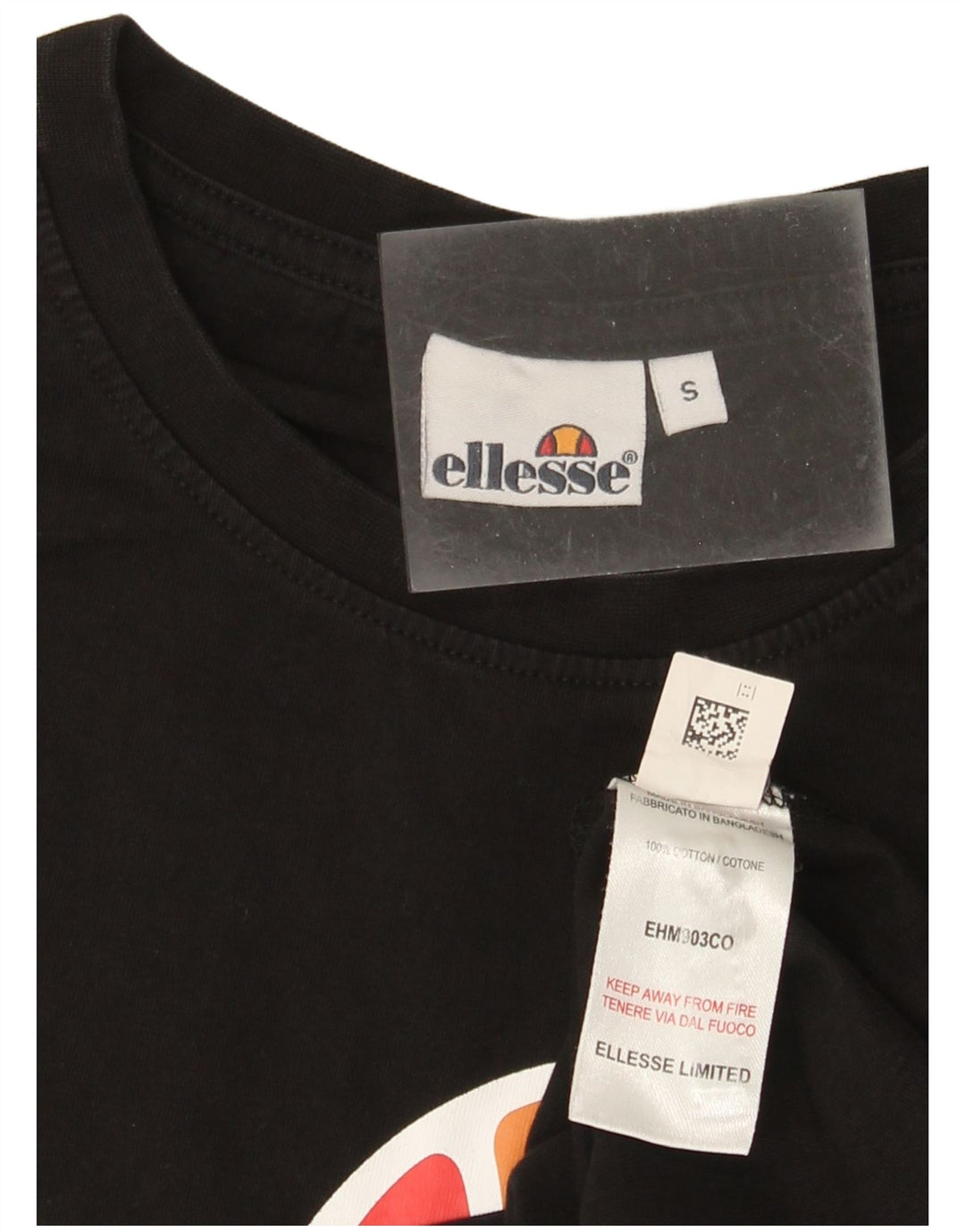 T-shirt grafica da uomo Ellesse Top piccola in cotone nero
