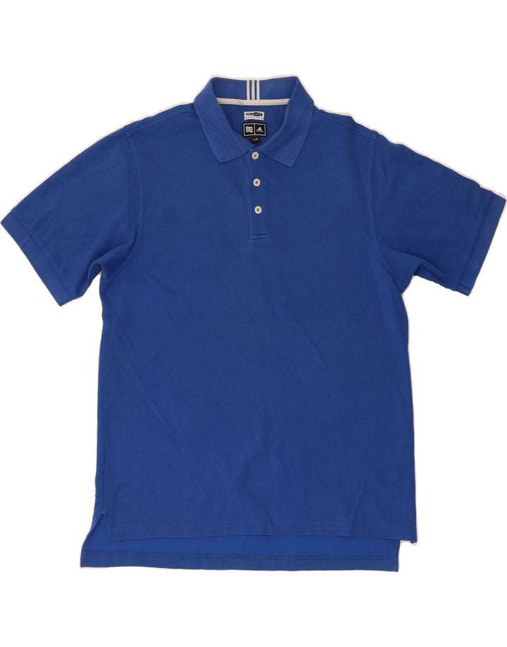 ADIDAS Mens Climalite Polo Shirt Large Blue Cotton Vintage Adidas and Second-Hand Adidas from Messina Hembry 