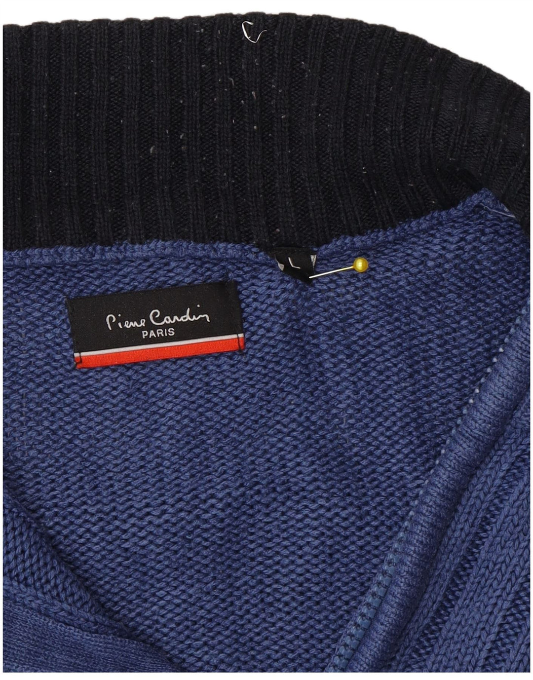 Pierre Cardin Maglione da uomo con zip e collo grande blu