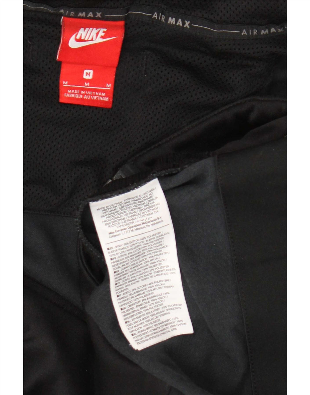 Giacca da ginnastica con cappuccio grafica Nike da uomo, cotone medio nero