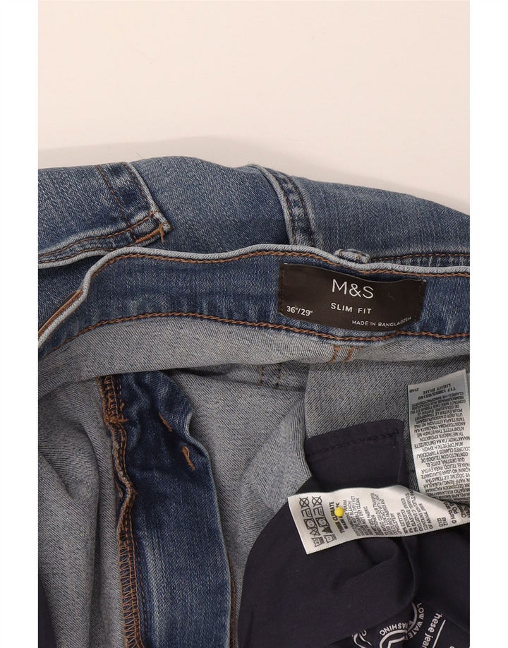 Jeans slim da uomo Marks & Spencer W36 L29 cotone blu
