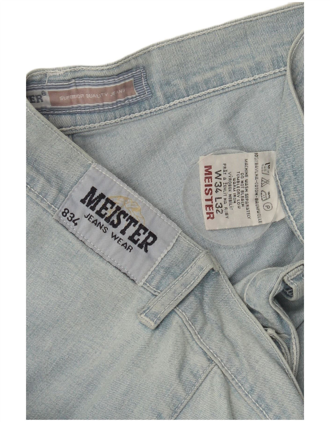 MEISTER Womens 834 Flared Jeans W34 L32 Blue Cotton