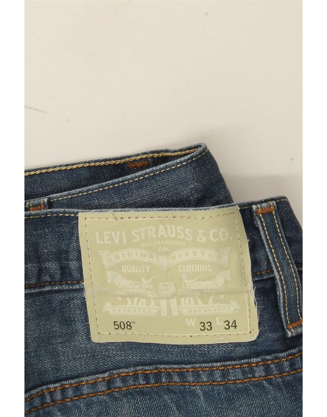 Levi's Uomo 508 Slim Jeans W33 L31 Cotone Blu