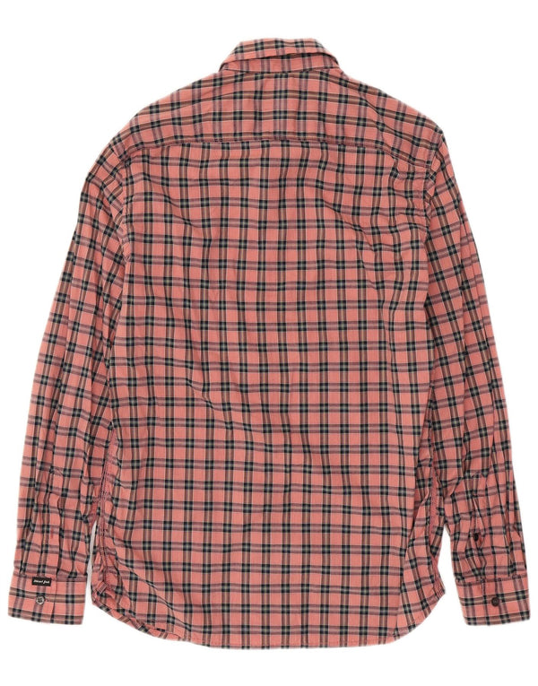 DIESEL Camicia da uomo in cotone a quadri grandi rosa