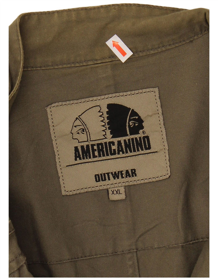 AMERICANINO Mens Bomber Jacket UK 44 2XL Grey Cotton