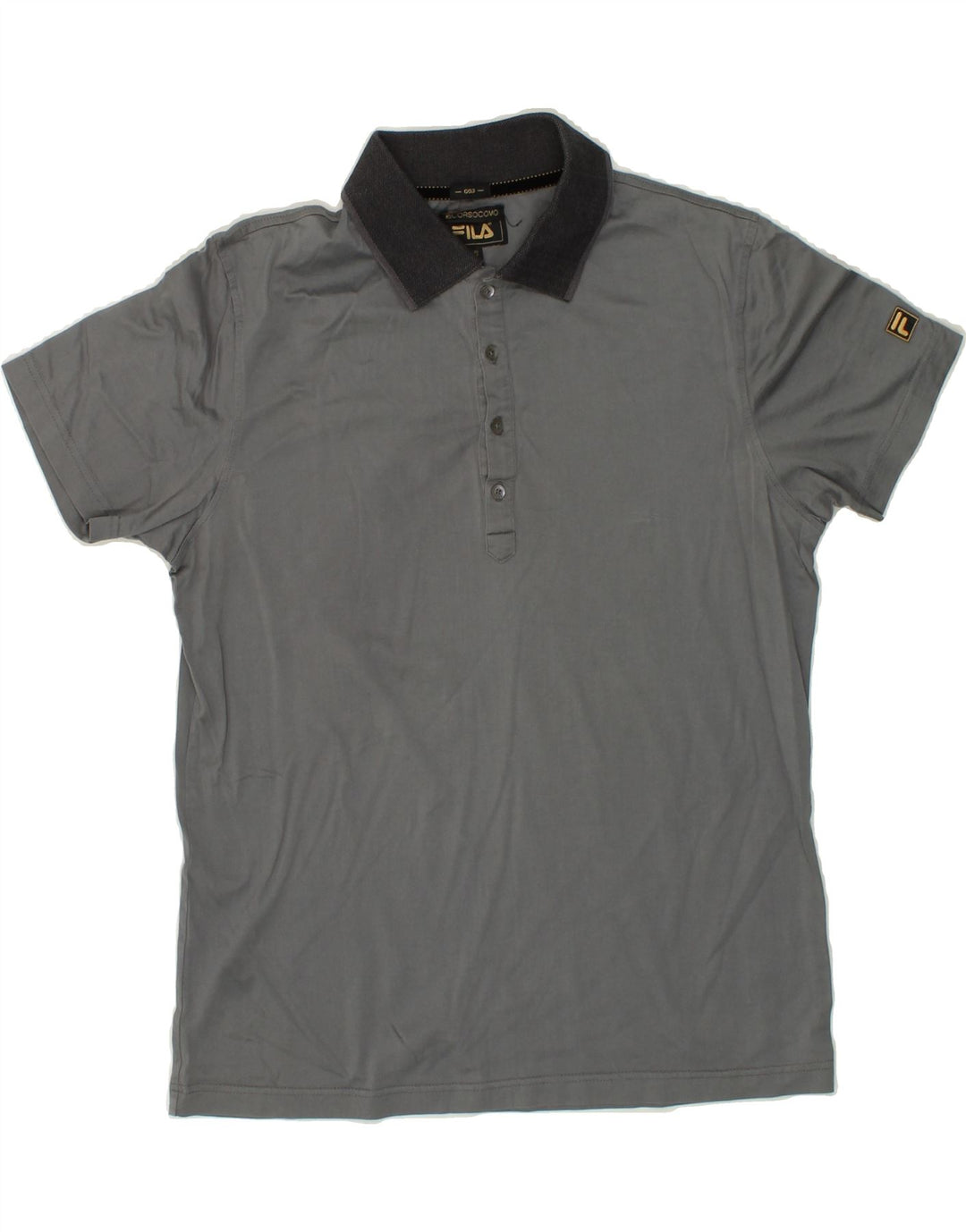 FILA Mens Polo Shirt Medium Grey Cotton Vintage Fila and Second-Hand Fila from Messina Hembry 