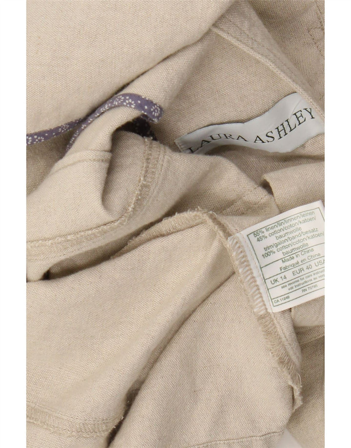 Giacca blazer a 3 bottoni da donna Laura Ashley UK 14 grande lino beige