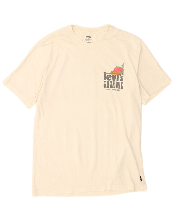 Levi's T-shirt grafica da uomo con vestibilità rilassata, piccola, in cotone bianco
