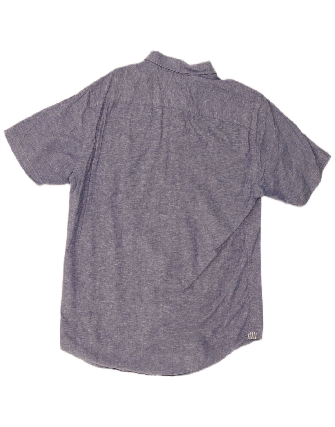 TOMMY HILFIGER Camicia a maniche corte da uomo in cotone screziato blu medio