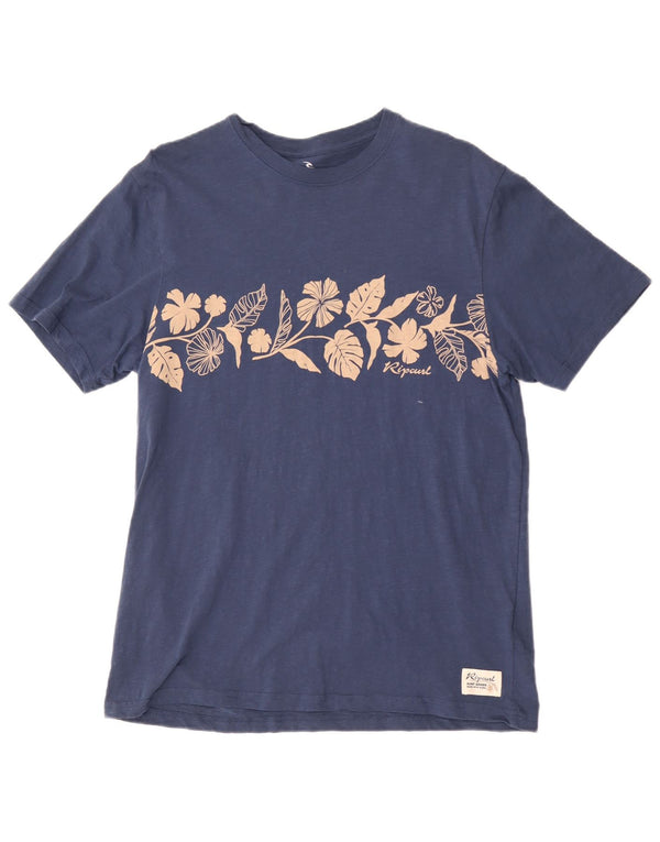 T-shirt grafica da uomo con vestibilità standard Rip Curl, in cotone floreale blu grande