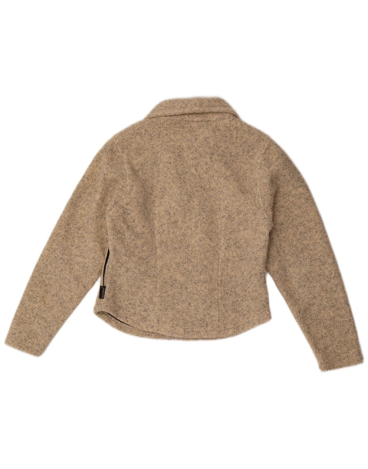Maglione cardigan da donna Jack Wolfskin UK 10 Piccolo poliestere screziato beige